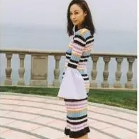 NWT Anthropologie Endless Rose Stripped CARADISCLOTHED Sweater MIDI Dress. M - Picture 3 of 4